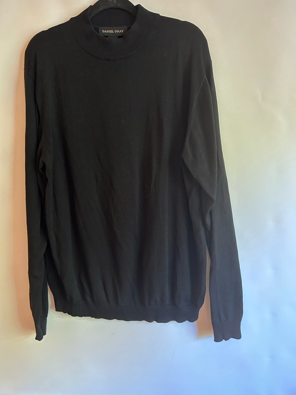 DANIEL GRAY MENS BLACK 100% SILK LONG SLEEVES LIGHTWEIGHT CREWNECK SWEATER XXL